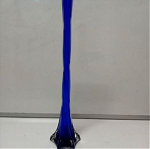 Cobalt Blue Art Glass Tall Vase 40cm
