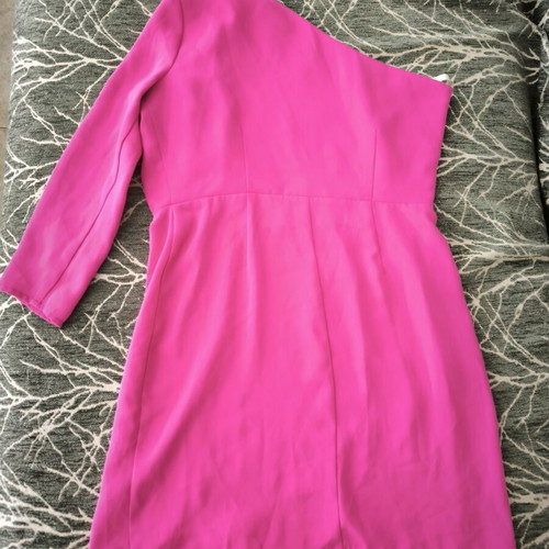 Topshop One-Shoulder Dress New, Pink, Size L