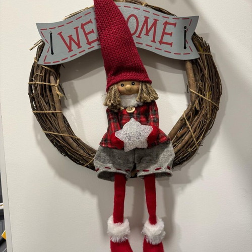 Lighted Christmas wreath for door new, handmade