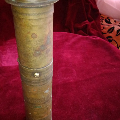 Brass coffee grinder used, height 29cm, weight 1.5kg