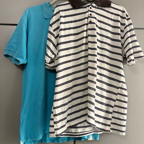 Set of 2 men's Polo T-shirts x-Large like new, blue and striped