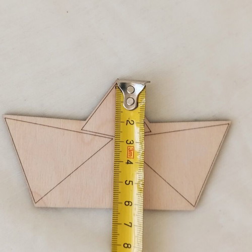 Wooden laser-cut boat shapes set of 5 for crafts and charms