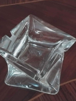 Crystal ashtray handmade twisted like new
