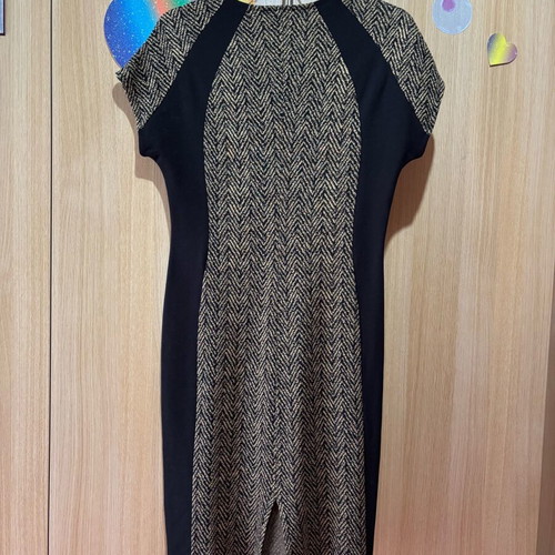 Sarah Lawrence herringbone dress like new, black and beige, size M