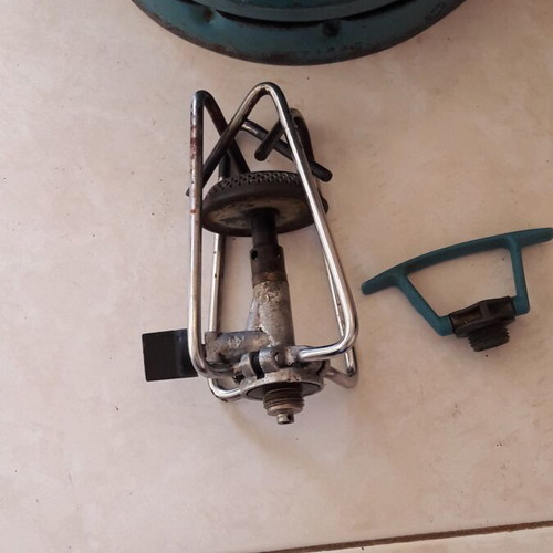 Campingaz portable stove with 2kg empty gas bottle used