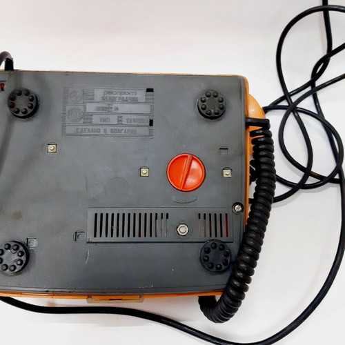 Resprom 4100 vintage rotary phone used, orange, 1980