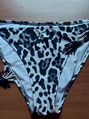 Blu4u bikini slip, black and white animal print, size L