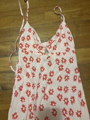 Bershka Floral Mini Dress used, pink and red, size M