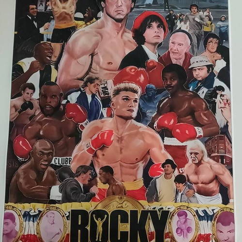 Rocky silk screen printing like new, collectible movie art