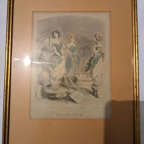 Set of 4 flower engravings like new