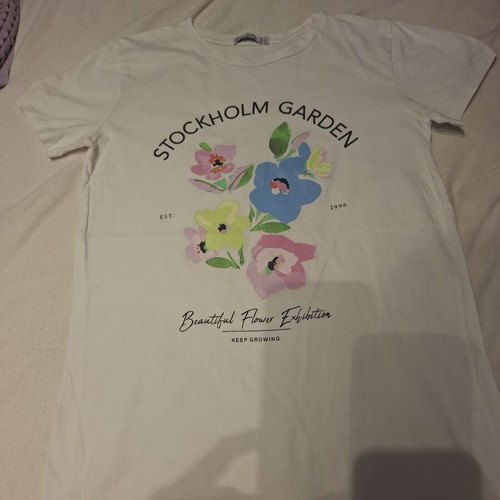 Stradivarius T-shirt, white, size M