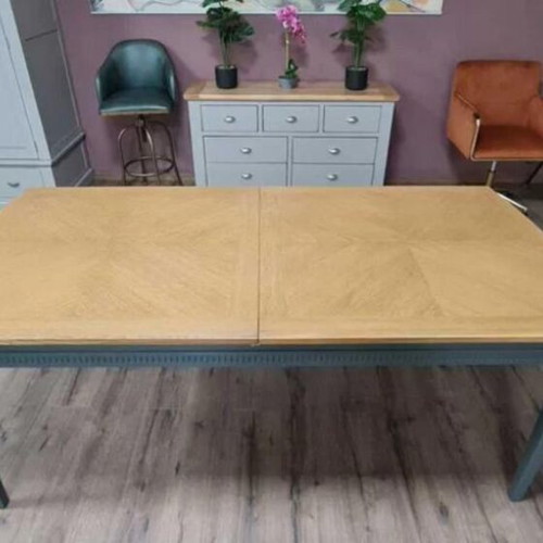 Wooden dining table new with gray legs