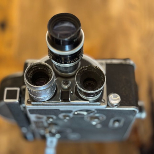 Bolex Paillard H16 16mm film camera used with 3 lenses
