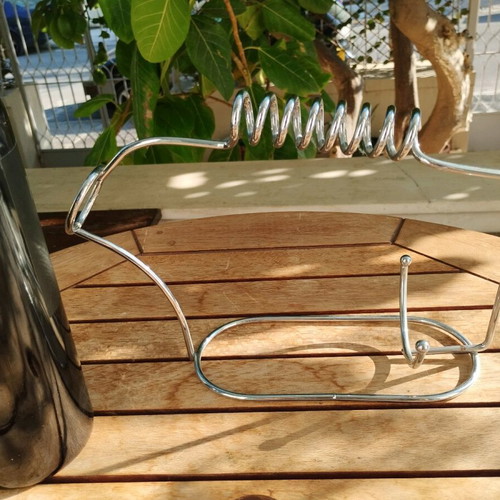 Vintage metal wine holder made of stainless steel like new