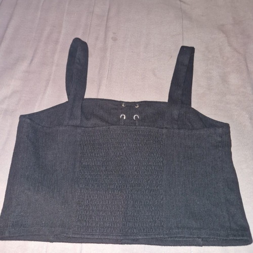 Forever21 Black Top with Honeycomb Back New