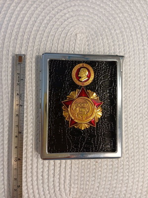 Metal cigarette case vintage with Soviet symbols, new