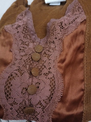 Dolce & Gabbana long-sleeve wool and silk top with lace