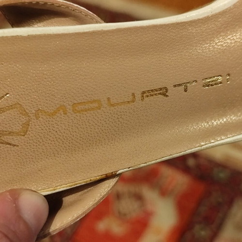 Mourtzi white leather sandals, size 38