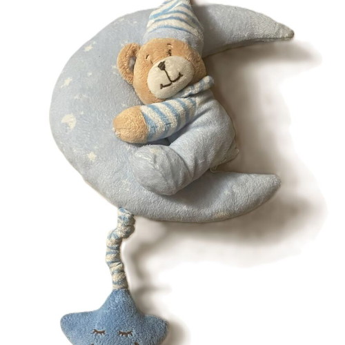 Musical crib toy moon teddy bear like new