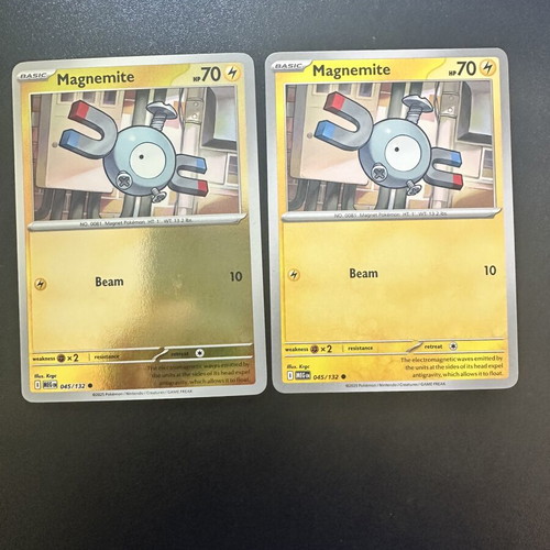 Magnemite 045/132 Mega Evolution Pokemon cards, normal and reverse
