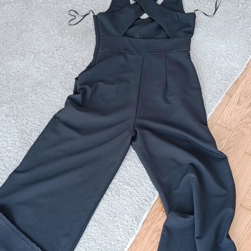 Thesis black wide-leg jumpsuit, small