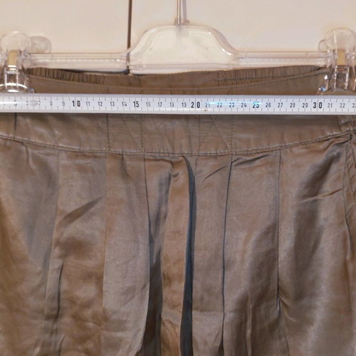 Satin khaki mini skirt - S
