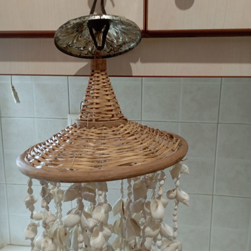 Shell hanging decoration boho style used, natural white shells