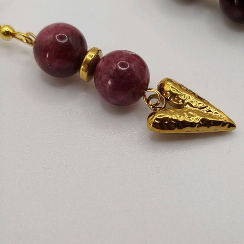 Handmade earrings new from garnet, hematite and stainless steel