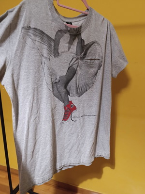 Converse T-shirt new, gray, size XXL with print