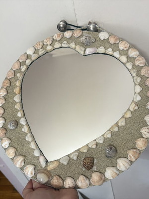 Handmade heart mirror summer style, like new