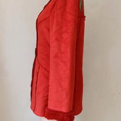 Kenzo women's coat red with floral motif like new, size S