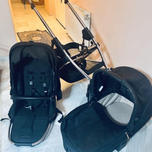 ABC Germany stroller used with fur cover and leather bag