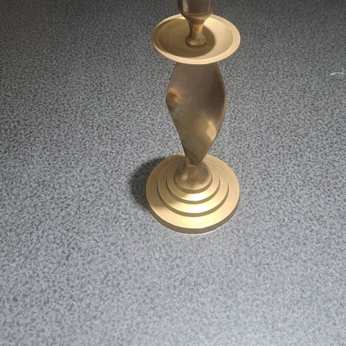 Vintage μπρούτζινο κηροπήγιο 17cm Made in India, σαν καινούργιο