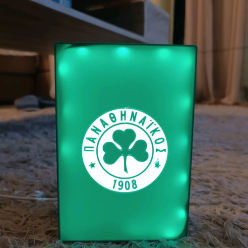 Panathinaikos LED Light New Decorative Lamp with Shamrock (17.5x11.5)