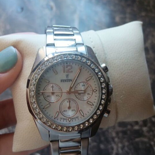 Festina wristwatch, silver, women's