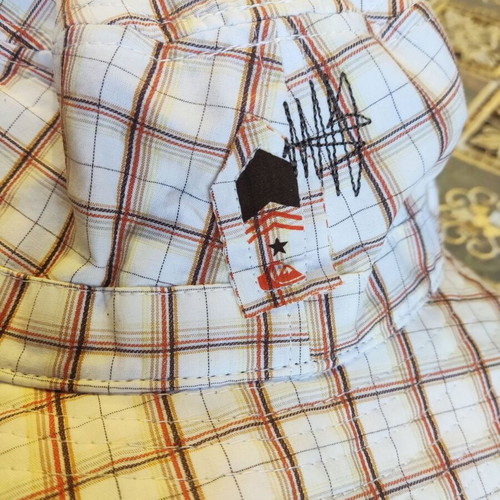 Quiksilver Bucket Hat new, white and brown checkered