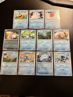 Pokémon cards (water) σε άριστη κατάσταση, πακέτο 11 τεμαχίων