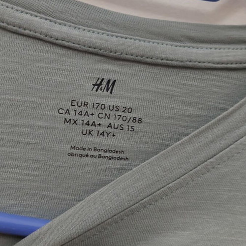 H&M children's t-shirt for 14 years, like new, gray and turquoise
