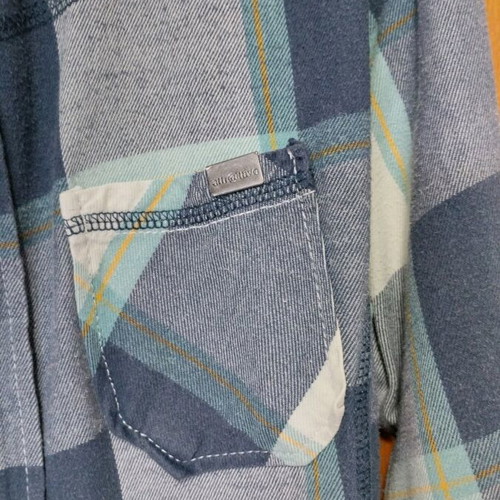 Attrattivo women's shirt L plaid like new, white and blue