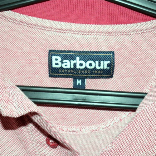 Barbour men's polo shirt, red/pink, size M