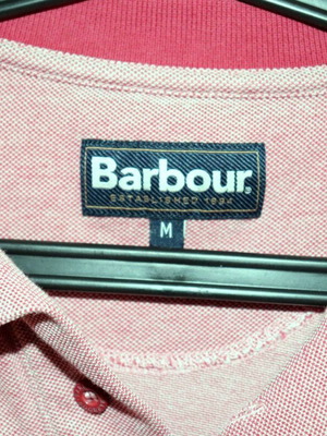 Barbour men's polo shirt, red/pink, size M