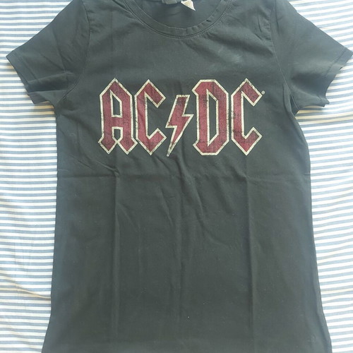 H&M AC/DC T shirt like new, black, XS