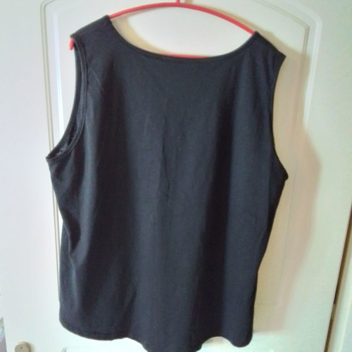 Parabita sleeveless blouse XL new, black with print