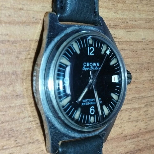 CROWN Super De Luxe wristwatch used, military style