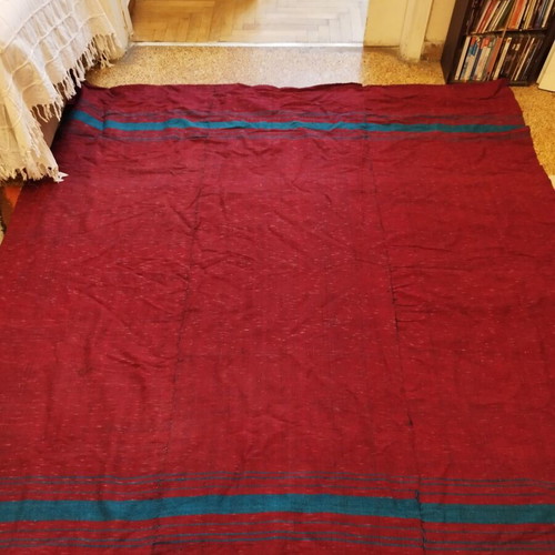 Handmade wool kilim used, 1.85x2.00, burgundy color