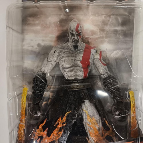 NECA God of War Kratos Figure with Flaming Blades of Athena like new