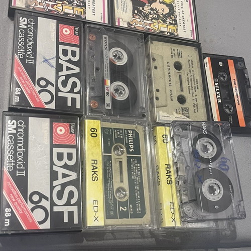 Vintage Audio Cassette Collection used, 40 pieces BASF Sony RAKS