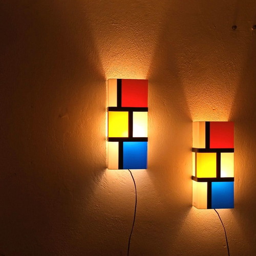 Wall Light Plexiglass Mondrian Style Bauhaus De Stijl Design new