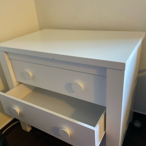 Mothercare changing dresser used, white with deep drawers