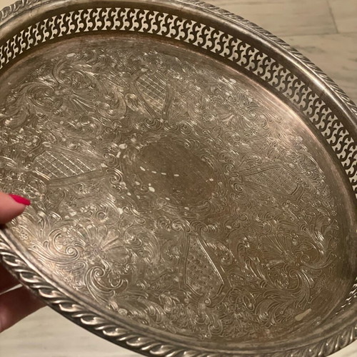 Wm A Rogers 35cm silver plate platter used